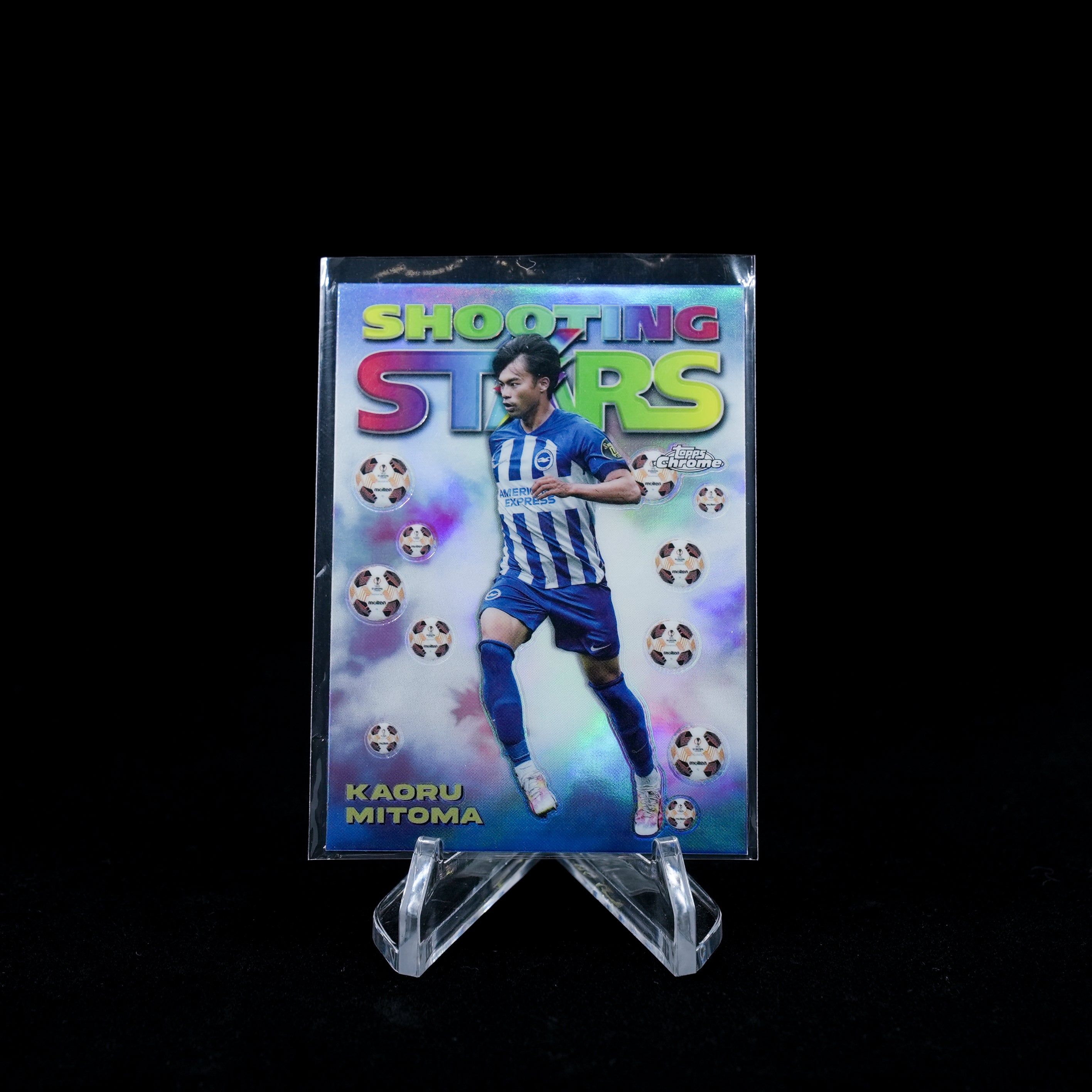 2023-24 Topps Chrome UEFA Club Competitions Soccer-Kaoru Mitoma-Shooting Stars